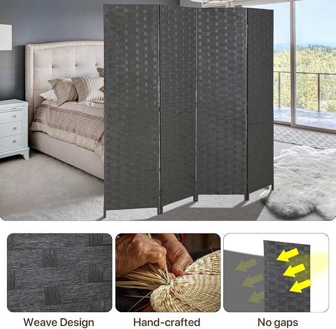 Room Dividers and Folding Privacy Screens 4 Panel 6 ft Foldable Portable Room - Image 3