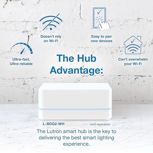 Lutron Caseta Original Smart Switch (Lutron Smart Hub Required), for LED Lights and Fans, 6 Amp, Single-Pole/3-Way, Neutral Required, PD-6ANS-LA-8-Pack, Light Almond, 8 Pack
