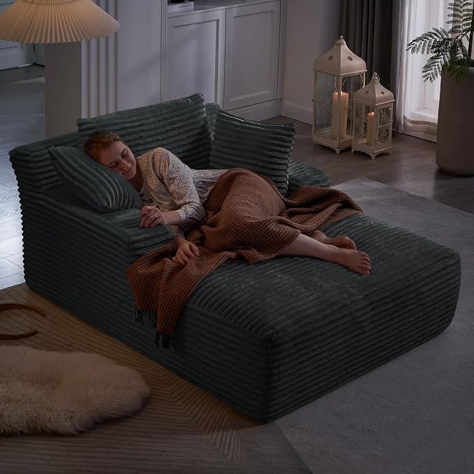 Oversized Chaise Lounge Chair Indoor, Comfy Fluffy Cloud Couch, Modern Deep - Image 7