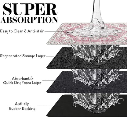 Dog Food Mats for Floors, Absorbent Dog Bowl Mat for Food and Water Dispenser Mat, Quick Dry Cat Food Mat Pet Supplies