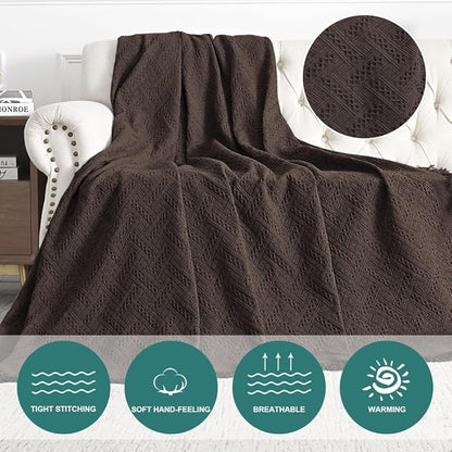 MYSKY HOME Chocolate Sofa Covers for 3 Cushion Couch Geometrical Couch Cover Living Room Sofa Throws Sofa Slipcovers for Pets, Kids (XX-Large, 91" x 134", Chocolate)