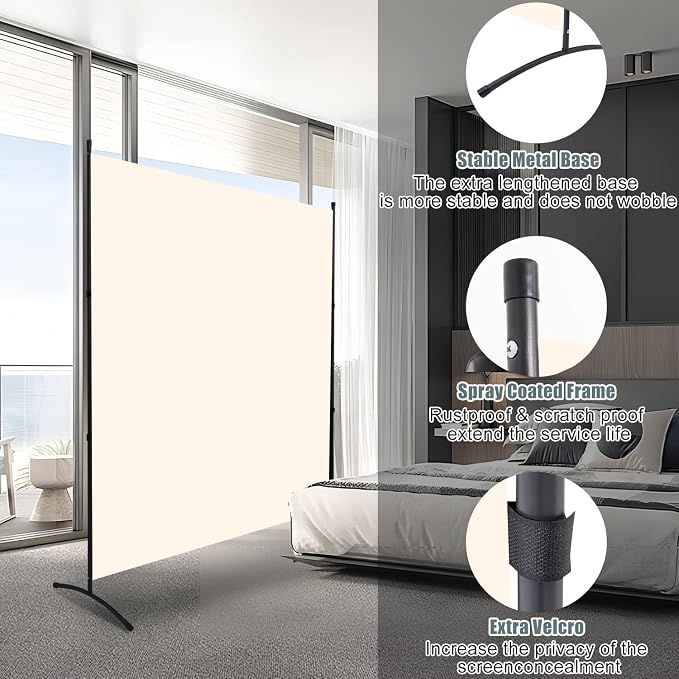 Room Divider Folding Privacy Screens, 6FT Tall Divider - Image 2