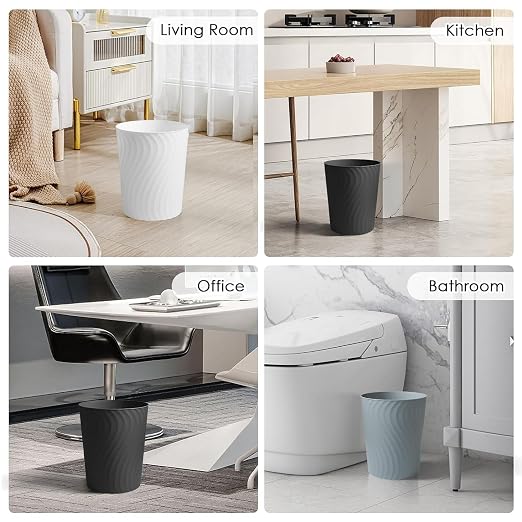 YGJT Small Trash Can, 3 Pack 1.8 Gallons Bathroom Trash Can - Image 2