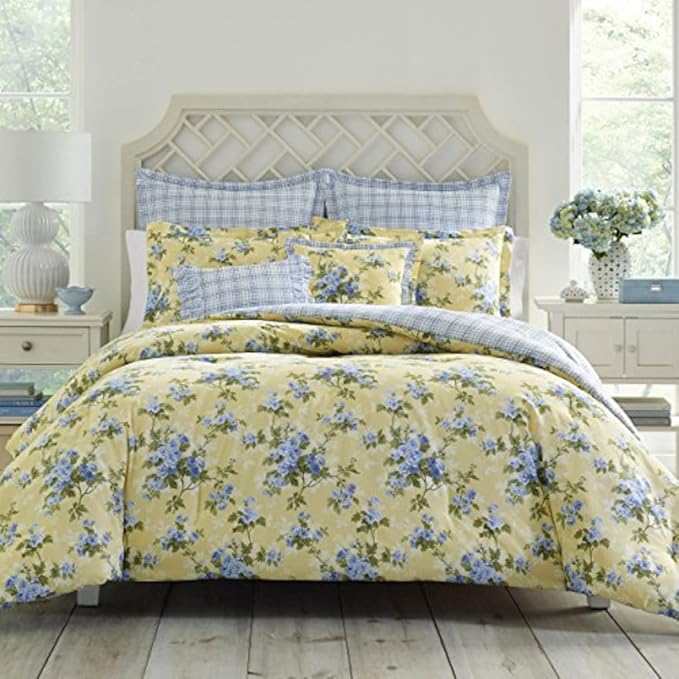 Laura Ashley - King Comforter Set, Cotton Reversible Bedding, Includes Matching by Unknown