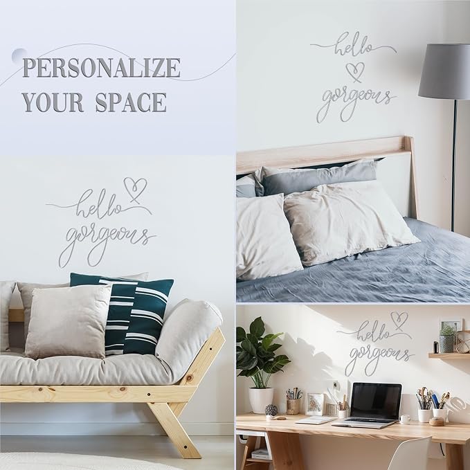 Hicarer Metal Hello Gorgeous Wall Art Minimalist Wall Decor, Classic | - Image 3