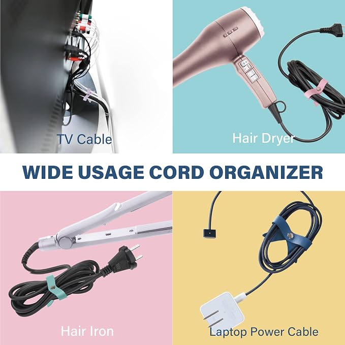 5 Pack Cord Organizer, Bow Cord Keeper, Cable Organizer USB Holder, Leather - Image 2