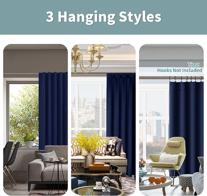 BGment 100% Blackout 80 Inch Curtains - Image 3