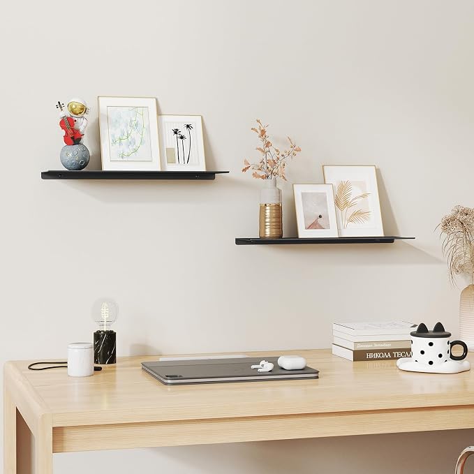 MKO 16" Floating Shelves for Wall, Long Metal Wall Mounted Shelf for Bathroom - Image 7