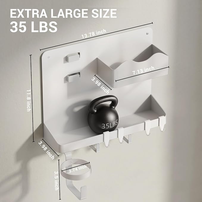 Bedside Shelf, Dorm Room Essentials Metal Floating Shelves | Wall Organizer - Image 2