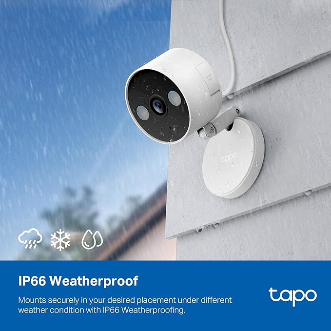 Tapo 2K+ Indoor/Outdoor Wired Security Camera - 2024 PCMag Editors' Choice, Person/Pet/Vehicle Detection, Baby Monitoring, Color Night Vision, Subscription-Free Local Storage or Optional Cloud, C120