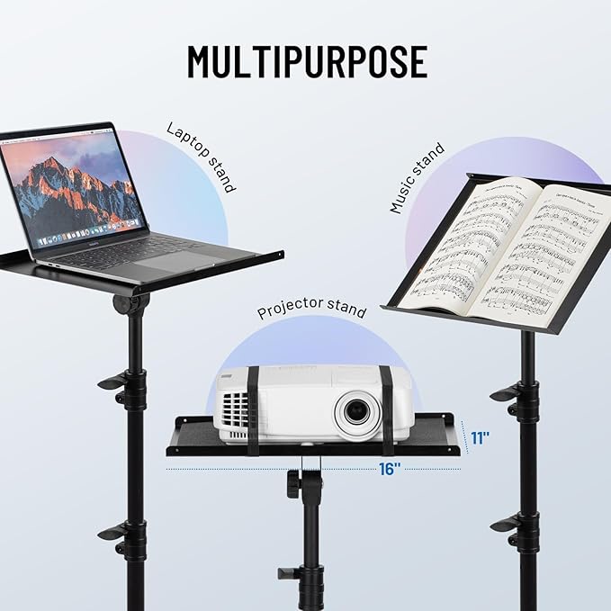 CAHAYA Projector Stand Tripod Adjustable - Stable for Tablets Phones Book Height 26" to 51.5" Multifunctional Laptop DJ Rack Stand Portable for Outdoor Movies CPS0331