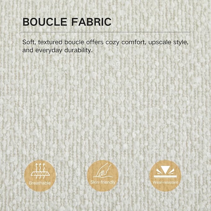66.34" End of Bed Bench Boucle Fabric Long King Size Bench, Window Bench. - Image 5