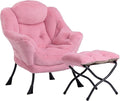 HollyHOME Lazy Chair with Foldable Ottoman, Accent Comfy Lounge Armchair and by HollyHOME