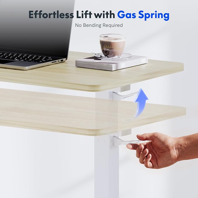 FLEXISPOT H7 32" Pneumatic Height-Adjustable Overbed Table - Image 4