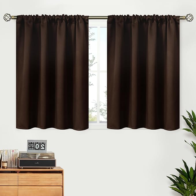 BGment Brown Blackout Curtains 36 Inch Length by BGment
