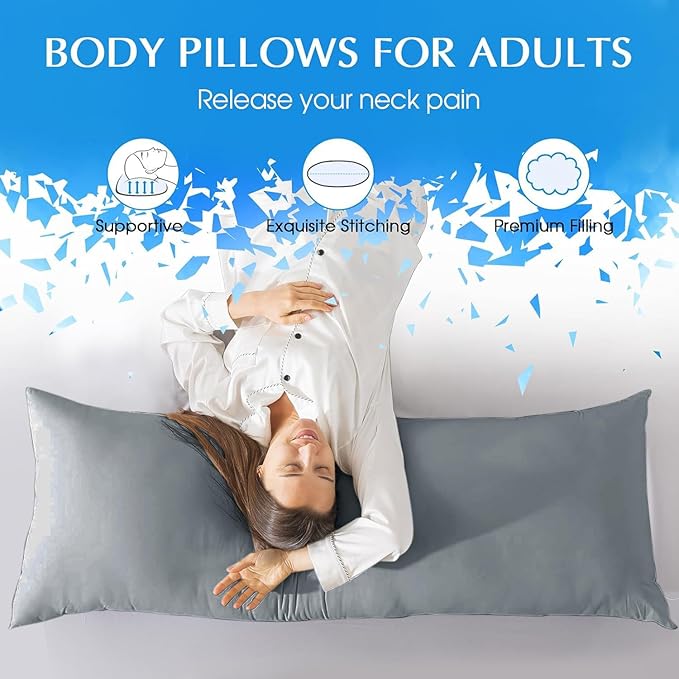 SHOUREN Large Body Pillow, Long Bed Pillow - Image 4