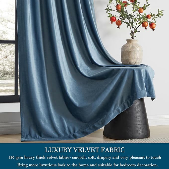 PRIMROSE Velvet Curtains 84 inch Long - Image 3