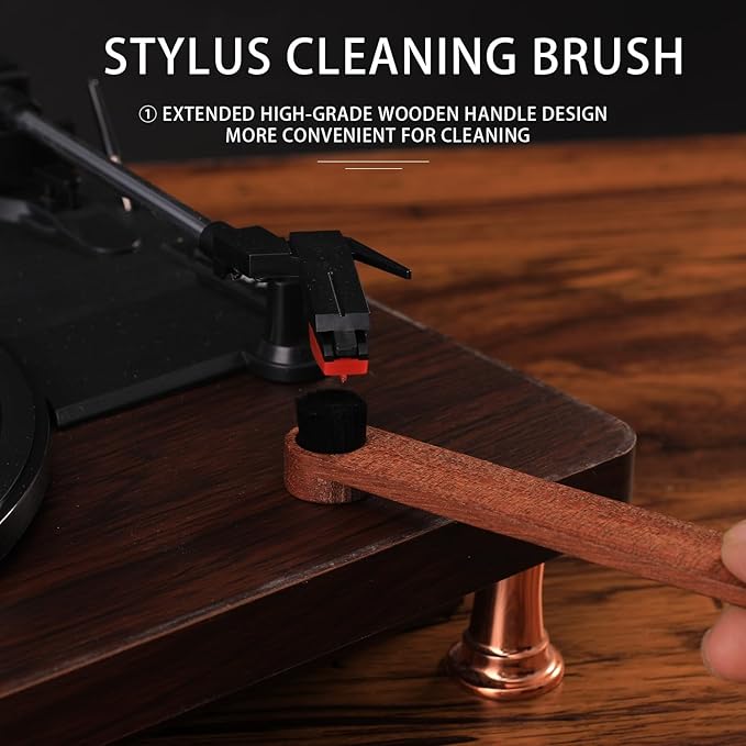 MOPIANO Record Stylus Cleaning Kit | Includes Turntable Cartridge Stylus Cleaner Gel,Anti-Static Stylus Cleaner Brush for Record Player Needles | Vinyl Record Cleaning Kit Accessories