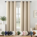 Cream Beige Blackout Curtains for Bedroom Living Room W40 x L84 Inch | 84 Inch by Woaboy