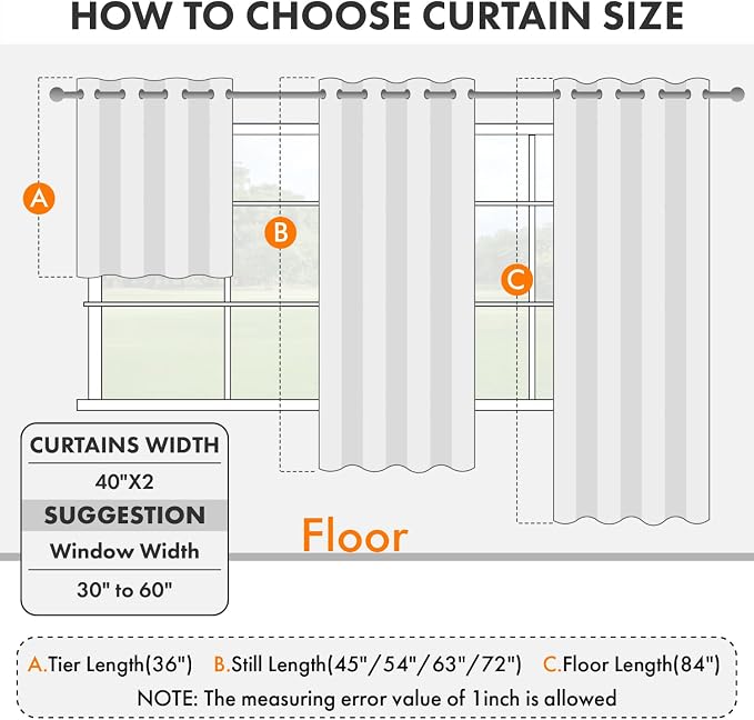 Short Olive Green Half Blackout Curtains W40 x L36 Inch 2 Panels | Thermal - Image 6