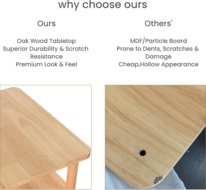 Solid Wood Side Table, Small End Table, Narrow Nightstand Bedside Table | - Image 6