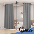 Room Divider Privacy Screens, No Drill Curtains Rod by HOMSCREENER