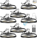 Lightdot Smart 200W(209x1W) LED High Bay Lights 30,000LM UFO Lights with Control (Supports Normal Mode & Motion Mode) ETL-Listed AC100-277V Plug for 25-35FT Height Warehouse-6Yrs Warranty-8Pack