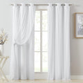 Bujasso White Full Blackout Curtain Panels by Bujasso