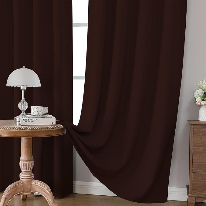 CUCRAF Blackout Curtains 63 inch Length 2 Panels Set, Rod Pocket Room Darkening - Image 5