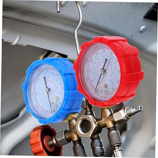 AKOOSY Automotive Gauge Set Multi Compatible Air Conditioning Pressure Monitoring Tool with Recharge Measuring Hose for Efficient Vehicle Repair and Maintenance