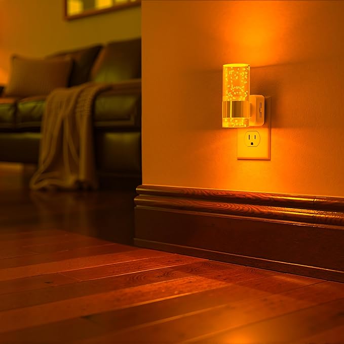 Briignite Night Light, 2 Pack Dimmable Night Lights Plug into Wall, LED Night Light with 0-100 LM Adjustable Brightness, Automatic Night Lights with Dusk to Dawn Sensor, for Bathroom Hallway
