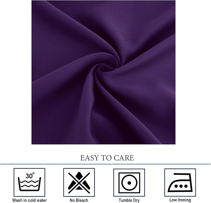 Diraysid Purple Grommet Blackout Curtains - Image 4
