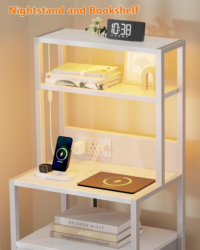 White Nightstand, Tall Night Stand - Image 6