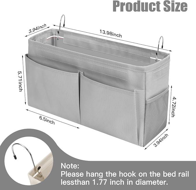 Bedside Caddy Organizer with Fixed Straps, Bunk Bed Caddy ideal - Image 2