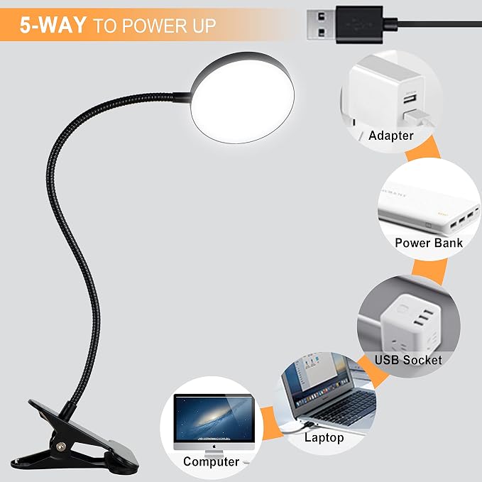 LiFMIRA Clip on Lamp, 8W 66 LED Bed Light - Image 9