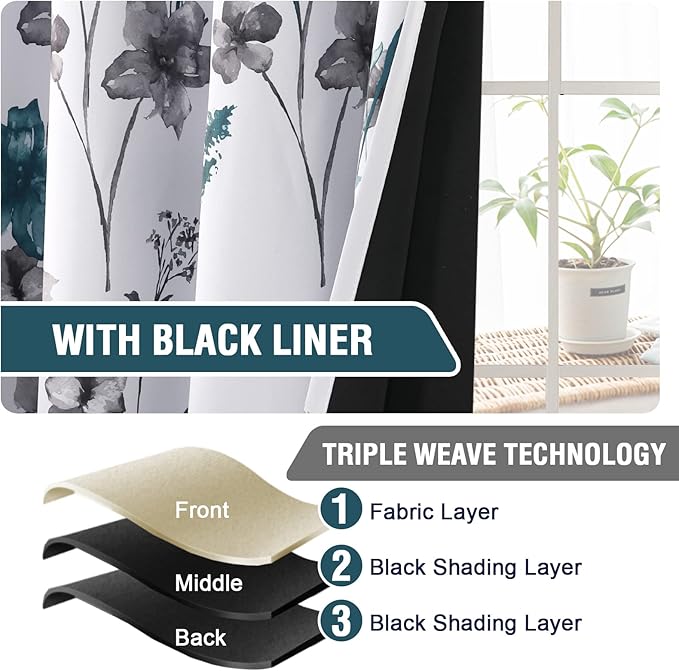 H.VERSAILTEX 100% Blackout Curtains 108 inch Length 2 Panels Set Cattleya - Image 5