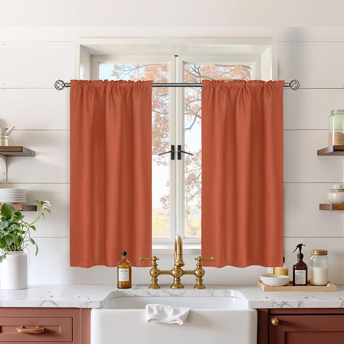 BGment Terracotta Curtains 36 Inch Length by BGment