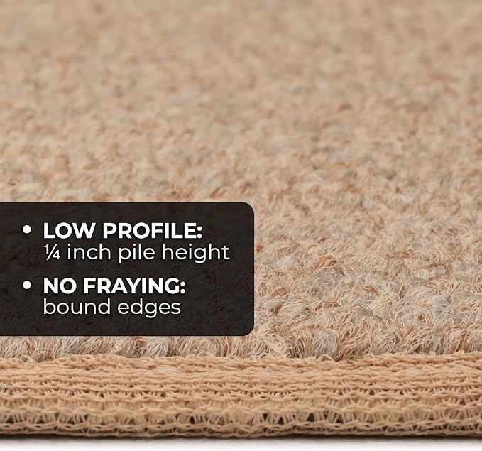 House, Home and More Skid-Resistant Carpet Indoor Area Rug Floor Mat - Pebble Beige - 6 Ft X 9 Ft - Non Slip Rubber Backing, Stain Resistant, Dog Friendly, Living Room Bedroom Kitchen Entryway