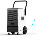 EUHOMY 160 Pints Commercial Dehumidifier for Basement,Large Dehumidifier for Basement With Drain Hose,Timer and 4 Wheels,Industrial Dehumidifiers for Flood Repair,Drying Basement,Warehouse and Factory