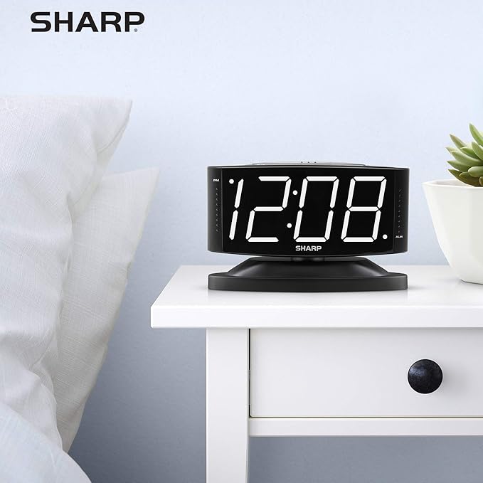 Sharp Digital Alarm Clock with Swivel Base - Image 5