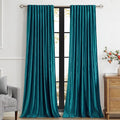 Elegant Teal Velvet Curtains 90 inches by PRIMROSE