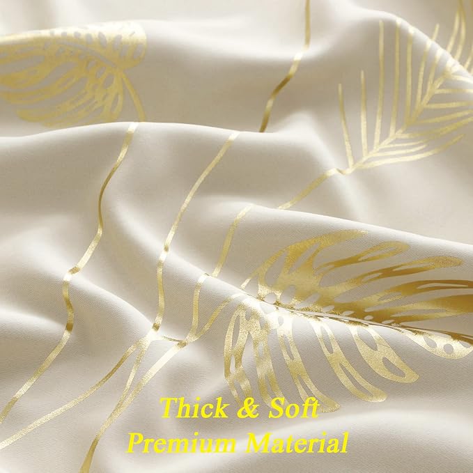 Drape for Living Room 100W x 84L Inch Length Elegant Gold Palm Tree Designed - Image 8
