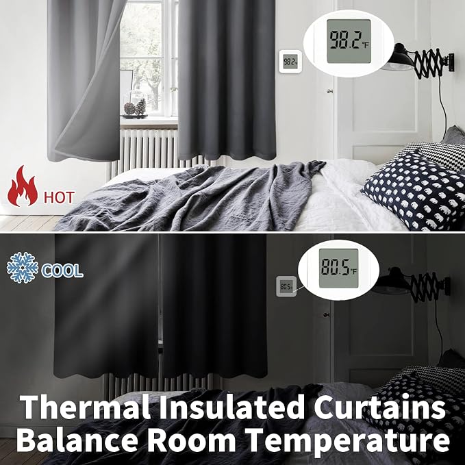 BGment Short Blackout Curtains 40 Inch Length 2 Panels, Thermal Insulated Total - Image 4