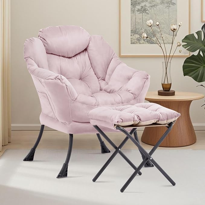 Lazy Chair with Ottoman, Comfy Reading Chair, Lounge Chair - Image 2