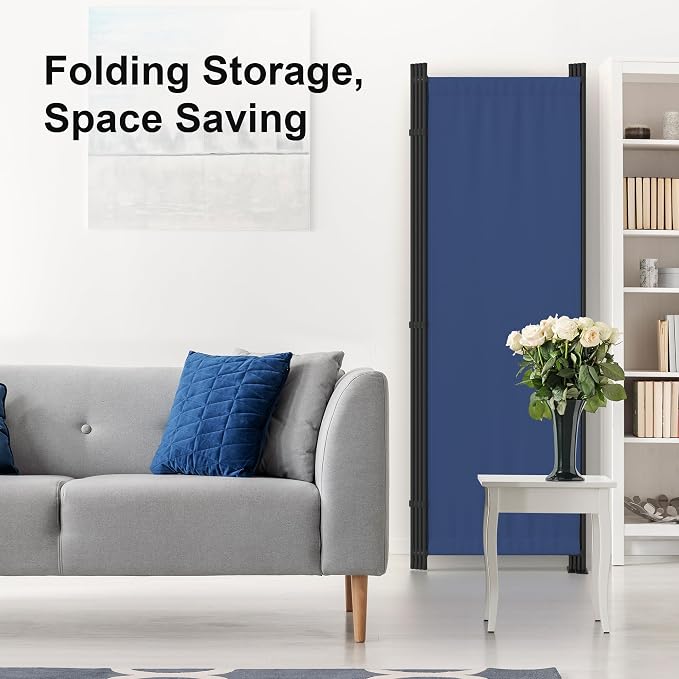 Room Partitions and Dividers 4 Panel Portable Wall w/ 3 Wider Feet Folding Room - Image 8
