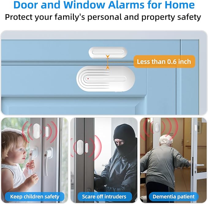 Door Chime, Daytech Wireless Door Sensor Chime When Door Opens, 800ft Range, 20 Chimes, 5 Volume Levels, Mute Mode, LED Indicator for Home/Business/Kids, Door Ringer Alert 1 Sensor + 2 Receivers