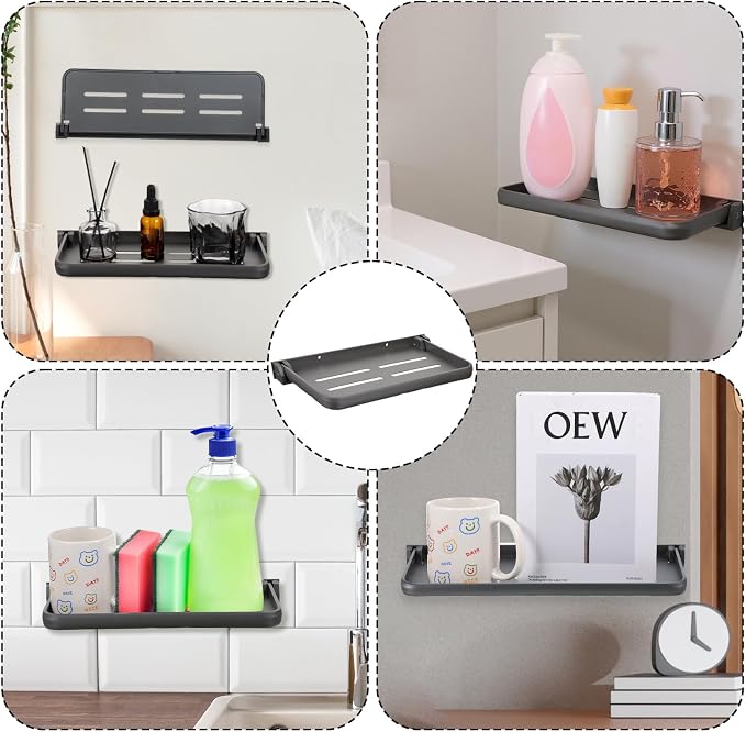 3 Pack RV Aluminum Fold Down Wall Shelf, Sturdy Wall Mounted Folding Shelf - Image 7