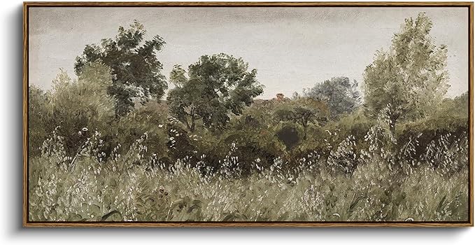InSimSea Extra Large Framed Vintage Wall Art, Rustic Landscape, 40x20in | by InSimSeaArt