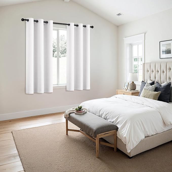 MIULEE Blackout Curtains for Bedroom 2 Panels 40 x 63 Inch Long Pure White | - Image 6