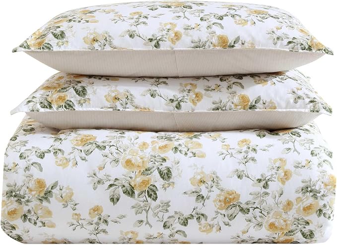 Laura Ashley - Twin Comforter Set, Cotton Floral Bedding - Image 7